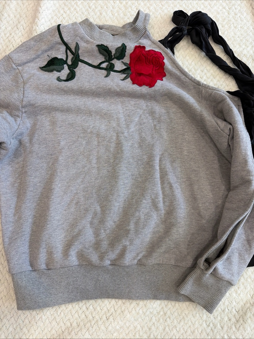 Christopher Kane, rose embroidered cut out sweatshirt